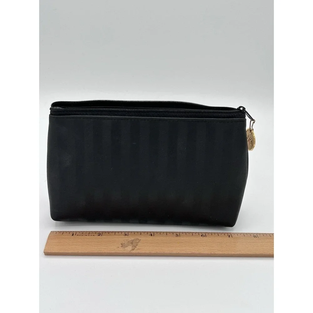 Vintage Mary Kay MK Logo Zipper Charm Makeup Cosmetic Bag Pouch Black Never Used